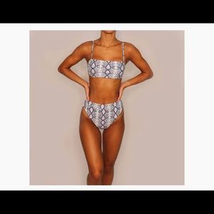 SOLD NWT SNAKESKIN HIGHWAISTED BIKINI SET